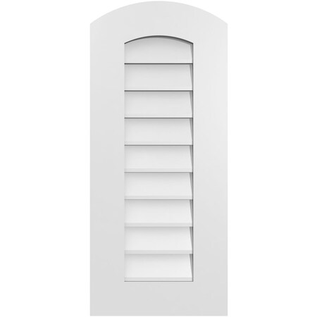 Ekena Millwork Arch Top Surface Mount PVC Gable Vent: Functional, w/ 3-1/2"W x 1"P Standard Frame, 14"W x 32"H GVPAR14X3201SF